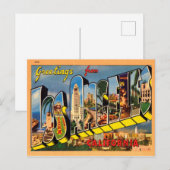 Carte Postale Salutations de Los Angeles, Californie (Devant / Derrière)
