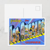 Carte Postale Salutations de Los Angeles, Californie Travel (Devant / Derrière)