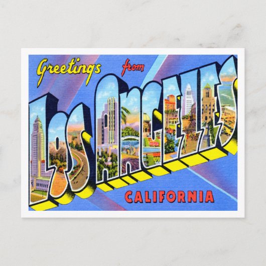 Carte Postale Salutations de Los Angeles, Californie Travel (Devant)