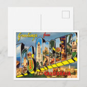 Carte Postale Salutations de Los Angeles, Californie Travel (Devant / Derrière)