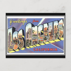Carte Postale Salutations de Los Angeles Californie Vintage