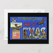 Carte Postale Salutations de l'ouest du Texas (Devant / Derrière)