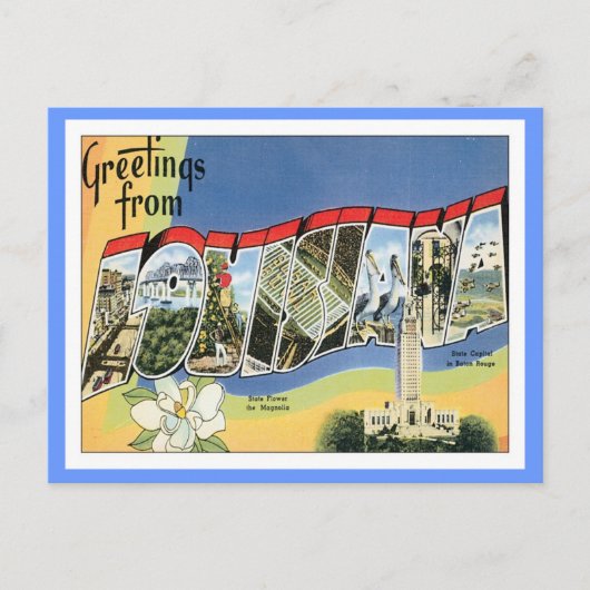 Carte Postale Salutations De Louisiane (Devant)