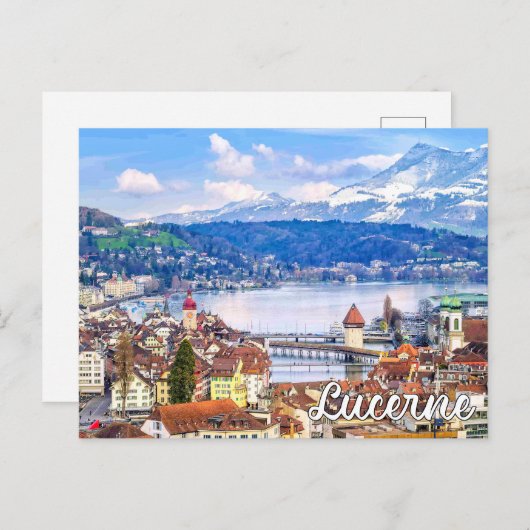 Carte Postale Salutations De Lucerne, Suisse (Devant / Derrière)