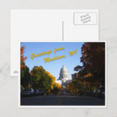 Carte Postale Salutations de Madison, WI (Devant / Derrière)