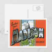 Carte Postale Salutations de Madison Wisconsin US City (Devant / Derrière)