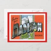 Carte Postale Salutations de Madison Wisconsin US City (Devant / Derrière)