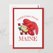 Carte Postale Salutations de Maine Lobster Shack Dîner de fruits (Devant / Derrière)