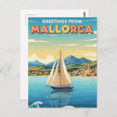 Carte Postale Salutations de Mallorca Espagne Travel (Devant / Derrière)