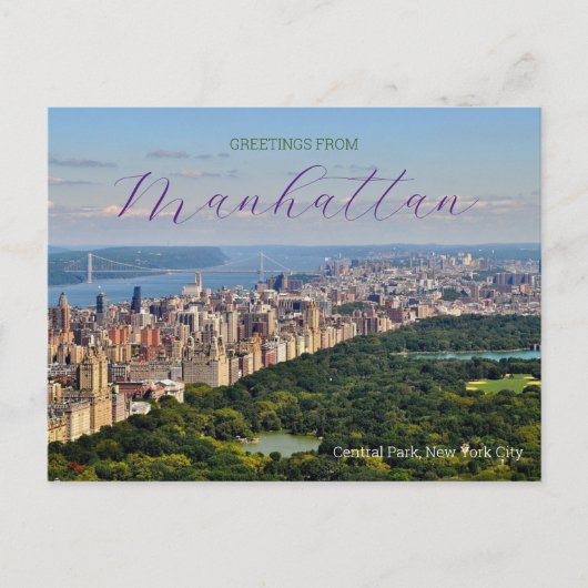 Carte Postale Salutations de Manhattan New York Voyage (Devant)