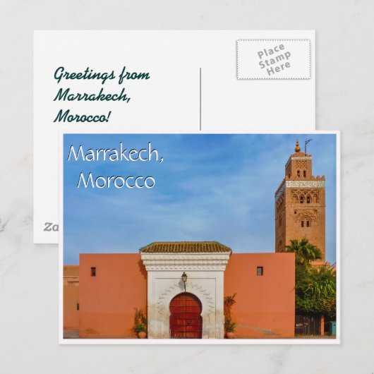 Carte Postale Salutations de Marrakech Maroc (Devant / Derrière)