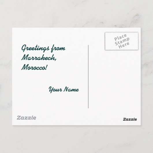 Carte Postale Salutations de Marrakech Maroc (Dos)