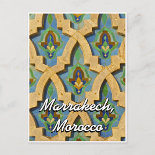 Carte Postale Salutations de Marrakech Maroc Carrelage Marocain