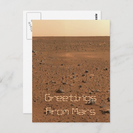 Carte Postale Salutations de Mars (Devant / Derrière)