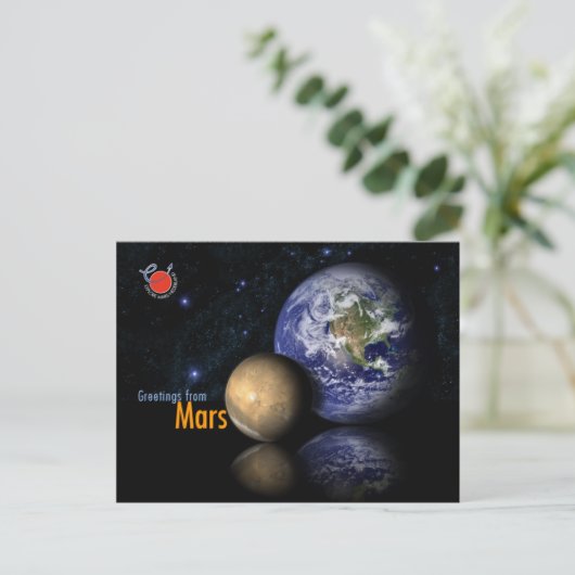 Carte Postale Salutations de Mars à Terre (Debout devant)