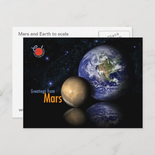 Carte Postale Salutations de Mars à Terre (Devant / Derrière)
