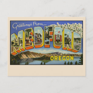 Carte Postale Salutations de Medford, Oregon Grande Lettre