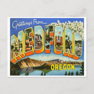 Carte Postale Salutations de Medford, Vintage voyage de l'Oregon