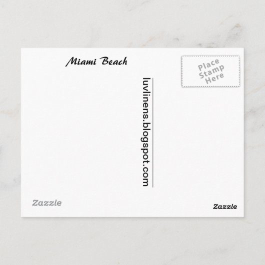 Carte Postale Salutations de Miami Beach (Dos)