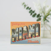 Carte Postale Salutations de Miami Florida Vintage (Debout devant)