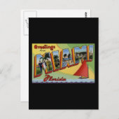 Carte Postale Salutations de Miami Floride (Devant / Derrière)