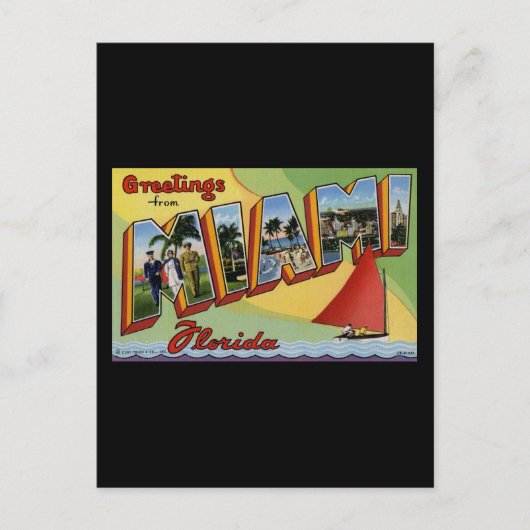 Carte Postale Salutations de Miami Floride (Devant)