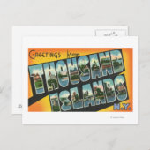 Carte Postale Salutations de Mille Îles, New York (Devant / Derrière)