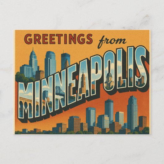 Carte Postale Salutations de Minneapolis (Devant)