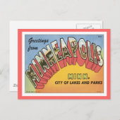 Carte Postale Salutations De Minneapolis (Devant / Derrière)