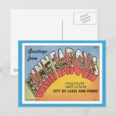 Carte Postale Salutations De Minneapolis (Devant / Derrière)