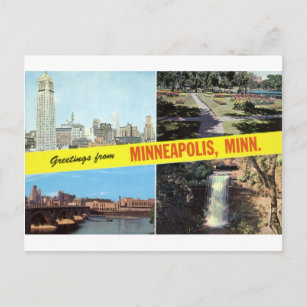 Carte Postale Salutations de Minneapolis 1950