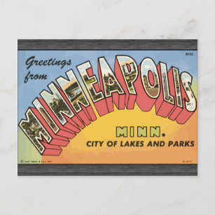 Carte Postale Salutations De Minneapolis Minn., Vintage