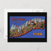Carte Postale Salutations de Minneapolis Minnesota (Devant / Derrière)