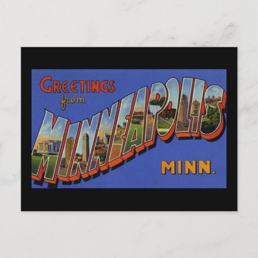 Carte Postale Salutations de Minneapolis Minnesota (Devant)