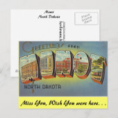 Carte Postale Salutations de Minot (Devant / Derrière)