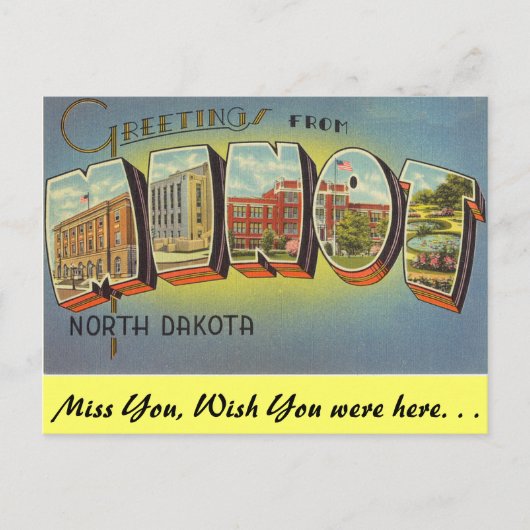 Carte Postale Salutations de Minot (Devant)