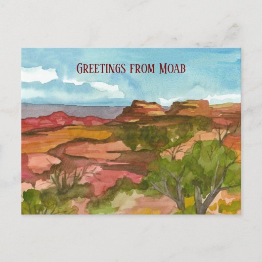 Carte Postale Salutations de Moab Utah Red Rock Désert du sud-ou (Devant)