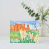Carte Postale Salutations de Moab Utah Red Rock Desert Flowers (Debout devant)