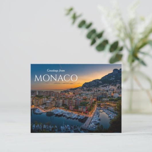 Carte Postale Salutations de Monaco Postcard (Debout devant)