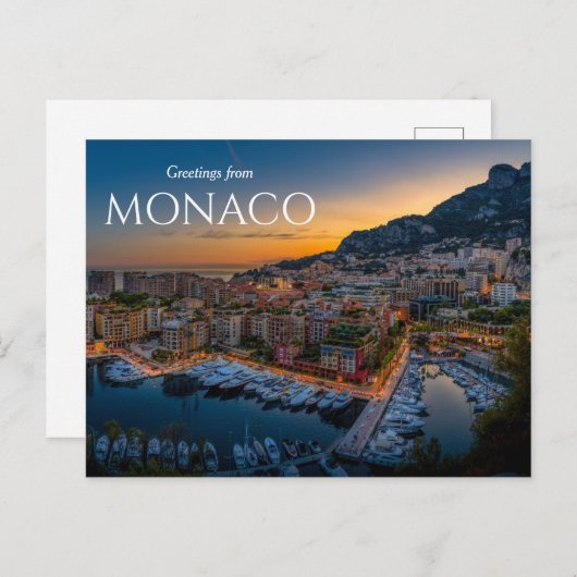 Carte Postale Salutations de Monaco Postcard (Devant / Derrière)