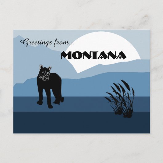 Carte Postale Salutations de Montana State Slate Blues (Devant)