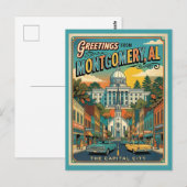Carte Postale Salutations de Montgomery AL Rétro (Devant / Derrière)