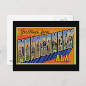 Carte Postale Salutations de Montgomery Alabama (Devant / Derrière)