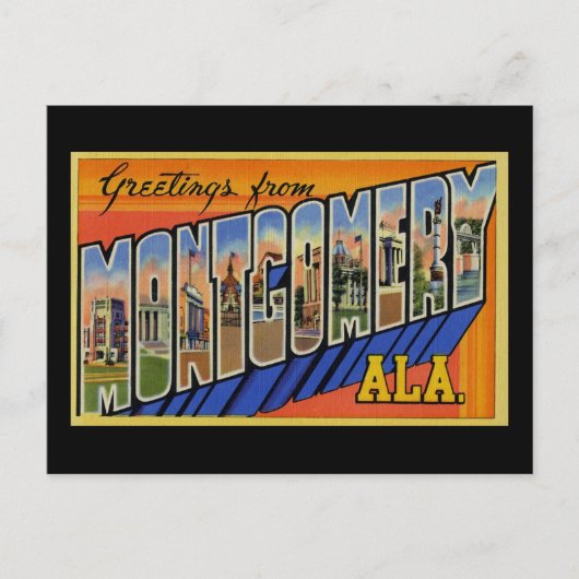 Carte Postale Salutations de Montgomery Alabama (Devant)