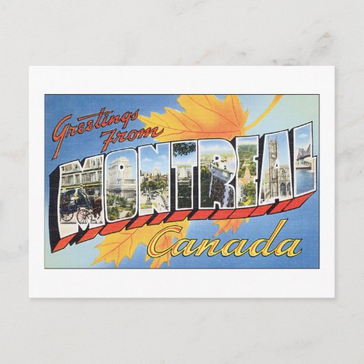 Carte Postale Salutations De Montréal, Canada (Devant)
