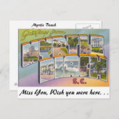 Carte Postale Salutations de Myrtle Beach, Caroline du Sud (Devant / Derrière)