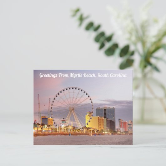 Carte Postale Salutations de Myrtle Beach, Caroline du Sud (Debout devant)