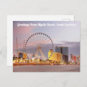 Carte Postale Salutations de Myrtle Beach, Caroline du Sud (Devant / Derrière)