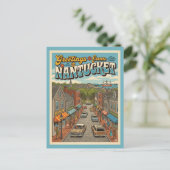 Carte Postale Salutations de Nantucket de style vintage (Debout devant)