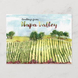 Carte Postale Salutations de Napa Valley Vineyard Hills